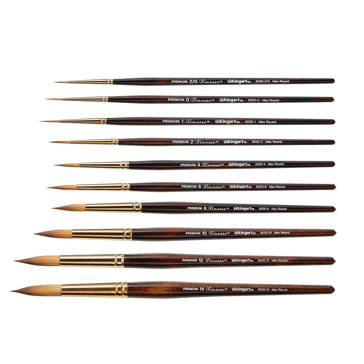 Finesse™ 8020 Ultra Round™ Synthetic Kolinsky Sable Brush Set - 10 pc
