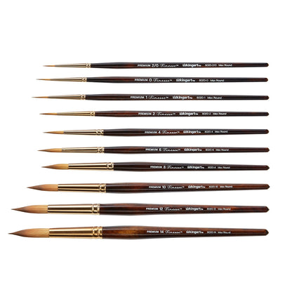 Finesse™ 8020 Ultra Round™ Synthetic Kolinsky Sable Brush Set - 10 pc