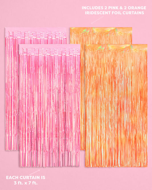 Sunset Curtain Pack - pink + orange foil curtains