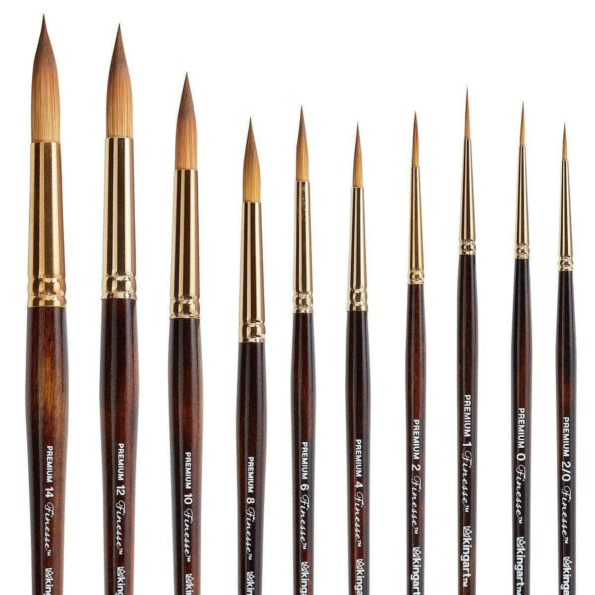 Finesse™ 8020 Ultra Round™ Synthetic Kolinsky Sable Brush Set - 10 pc