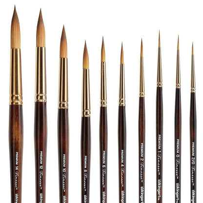 Finesse™ 8020 Ultra Round™ Synthetic Kolinsky Sable Brush Set - 10 pc