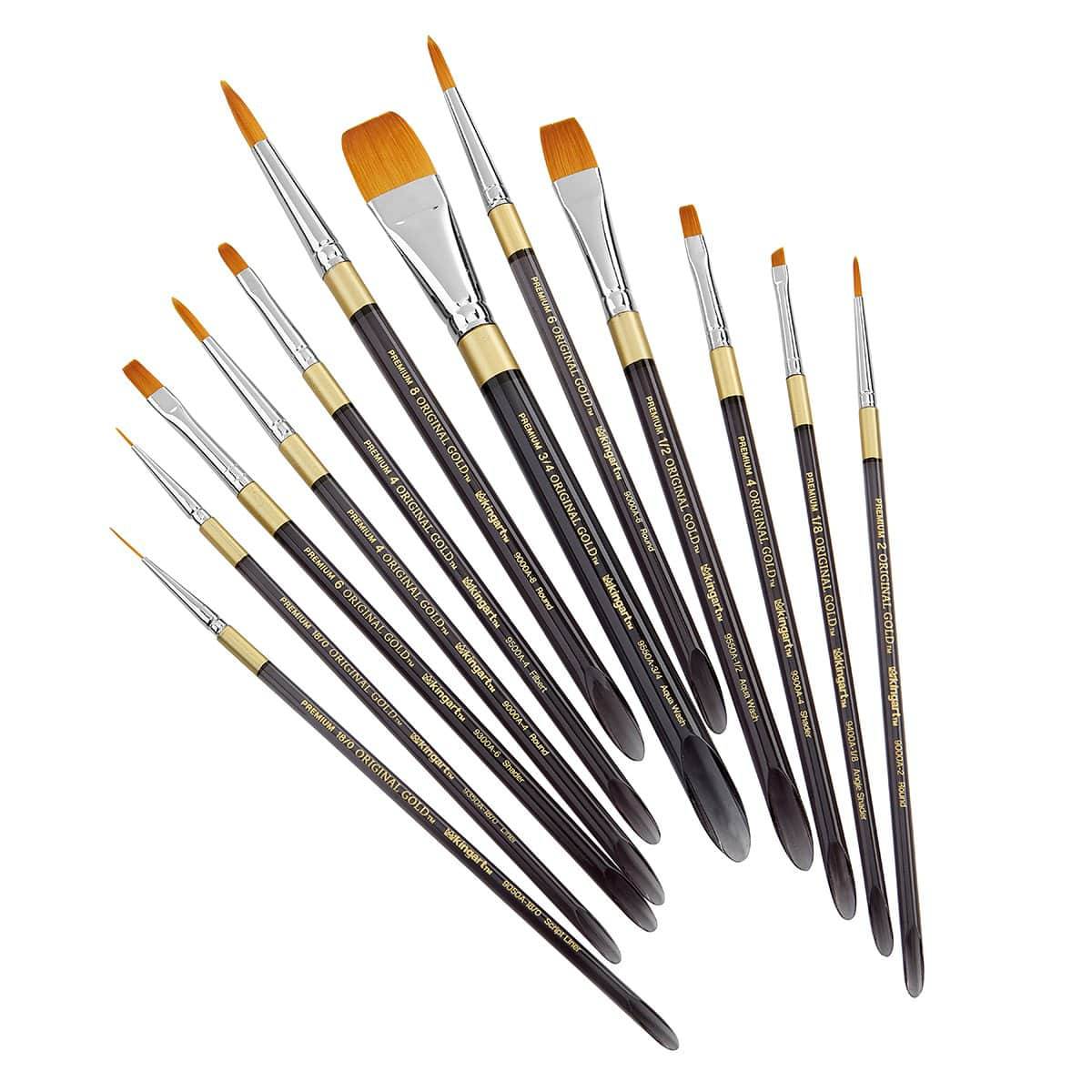 Original Gold® Golden Taklon Acrylic Handle Brush Set 12 pc