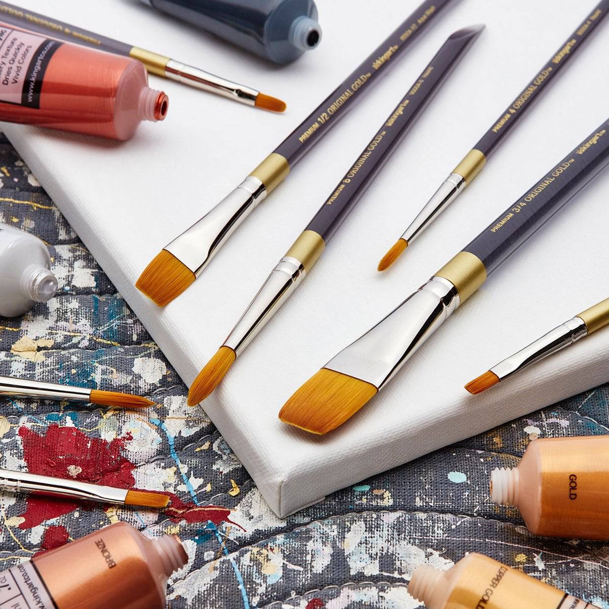Original Gold® Golden Taklon Acrylic Handle Brush Set 12 pc