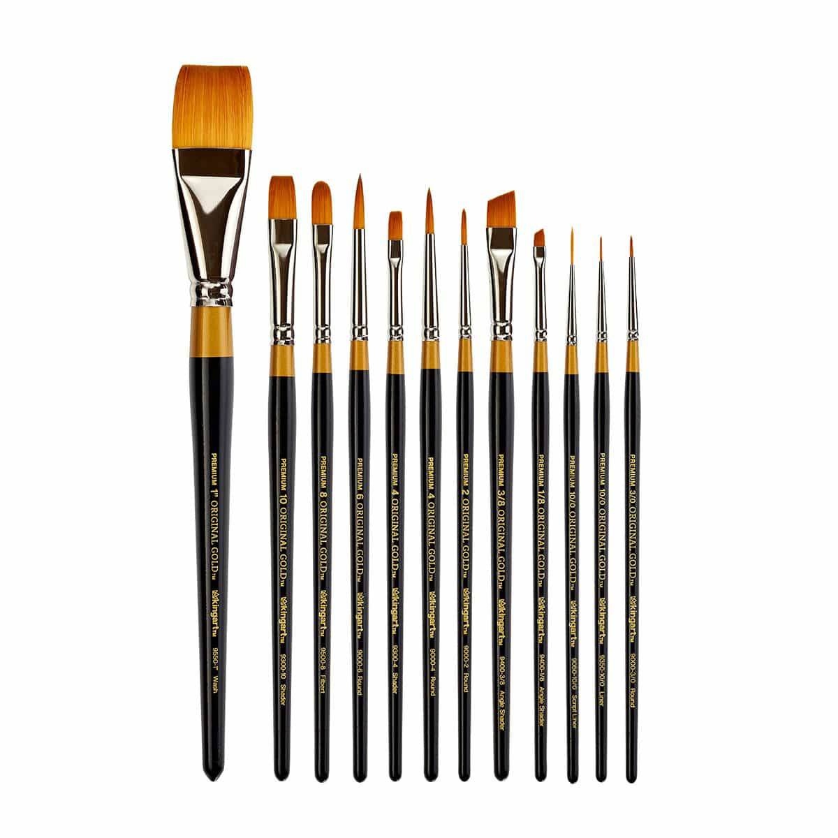 Original Gold® Golden Taklon Brush Set 12 pc