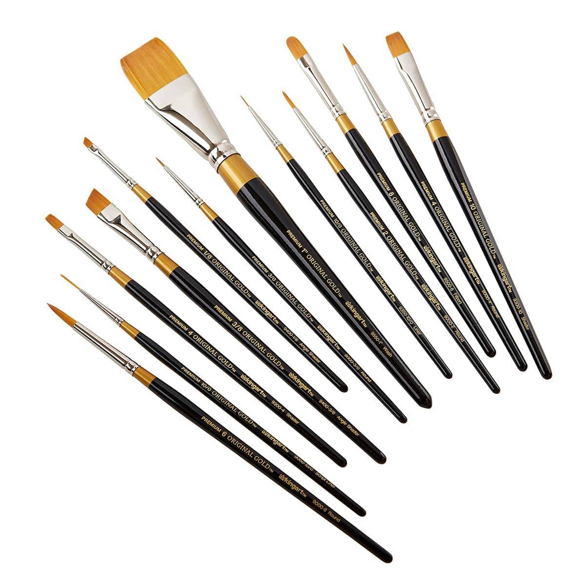 Original Gold® Golden Taklon Brush Set 12 pc