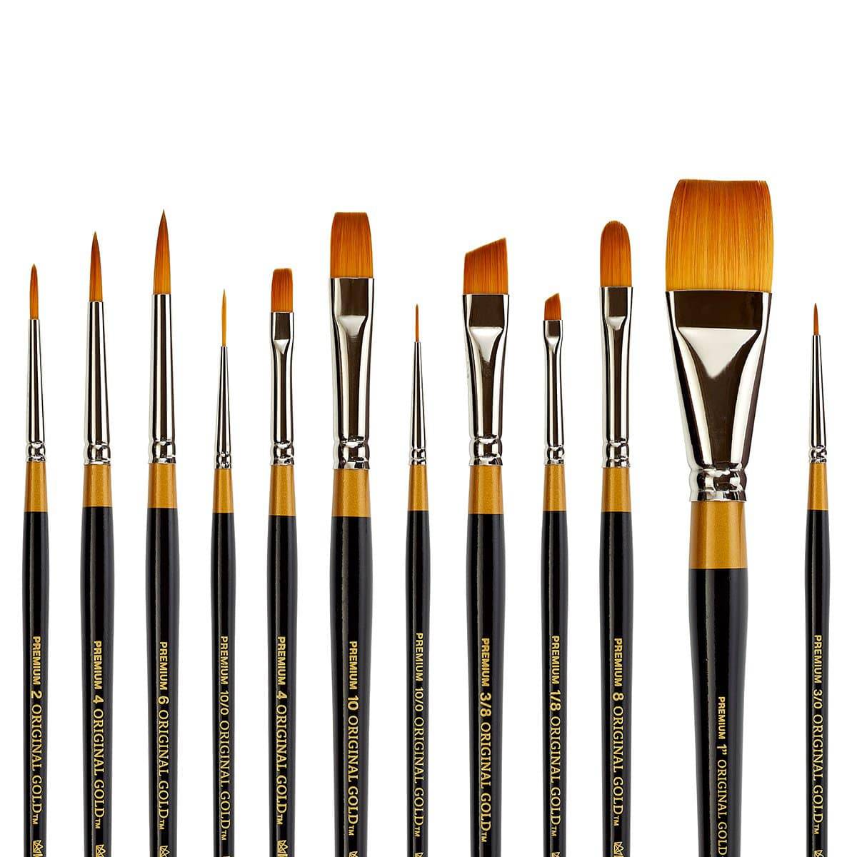 Original Gold® Golden Taklon Brush Set 12 pc