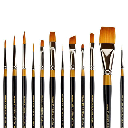 Original Gold® Golden Taklon Brush Set 12 pc