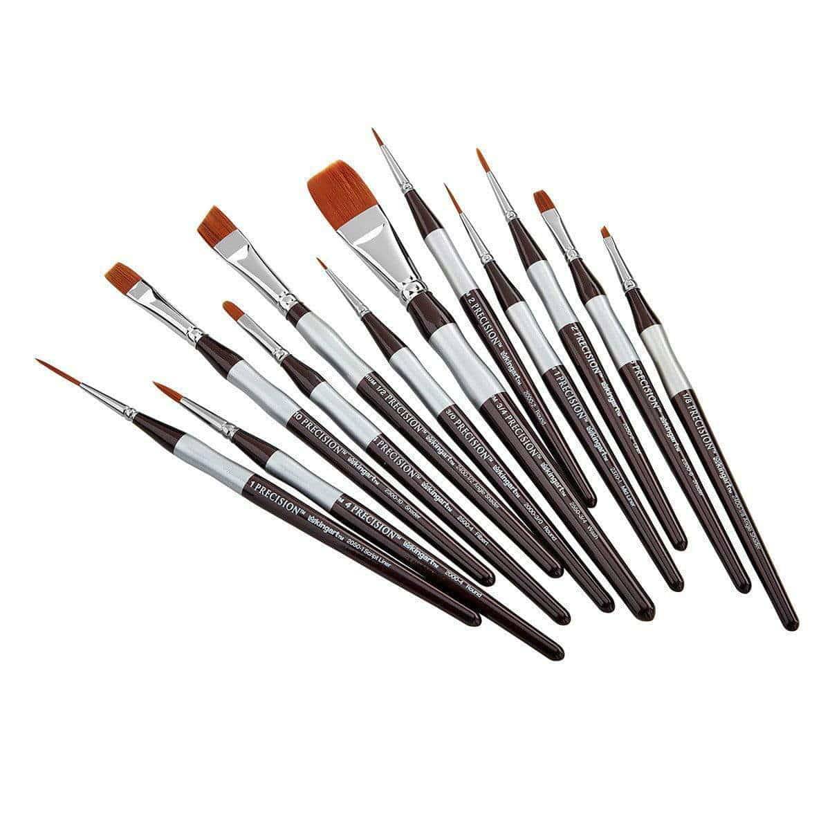 Precision™ Amber Taklon Comfort Handle Brush Set - 12 pc