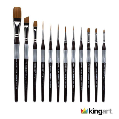 Precision™ Amber Taklon Comfort Handle Brush Set - 12 pc