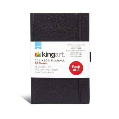 Hardcover Sketchbooks - 5.5” x 8.5” - 2 Pack - 80 Sheets Each