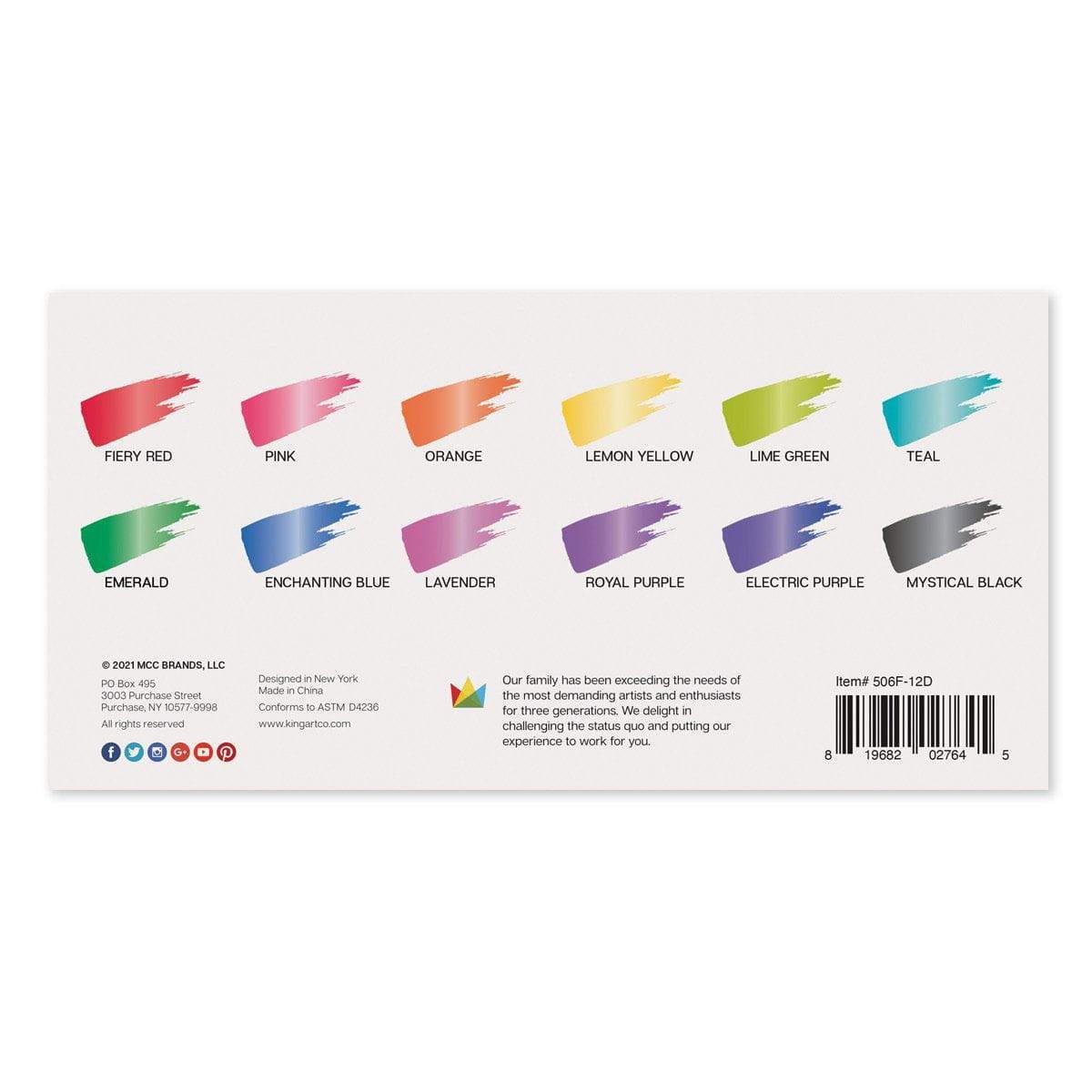 Studio Acrylic Paint - 60ml Bottles - 12 Iridescent Colors