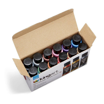 Studio Acrylic Paint - 60ml Bottles - 12 Metallic Colors