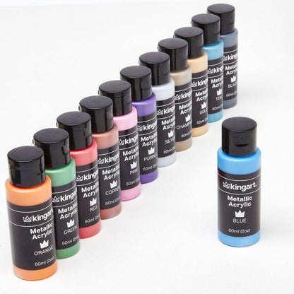 Studio Acrylic Paint - 60ml Bottles - 12 Metallic Colors