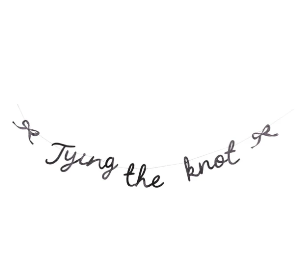 Tying the Knot Glitter Banner