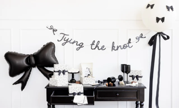 Tying the Knot Glitter Banner