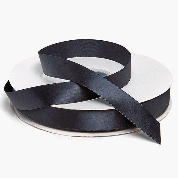 Black Single Faced Satin Ribbon