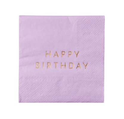 Le Lilac Signature Happy Birthday Cocktail Napkins