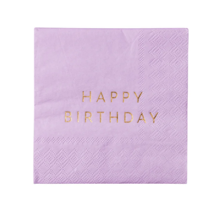 Le Lilac Signature Happy Birthday Cocktail Napkins