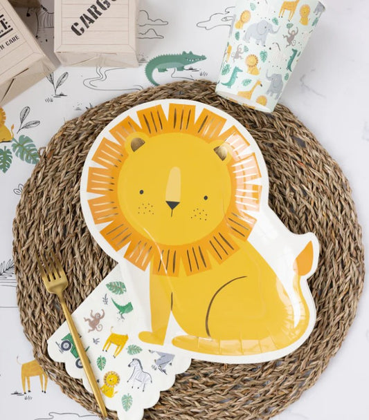 Safari Lion Shaped Paper Plate
