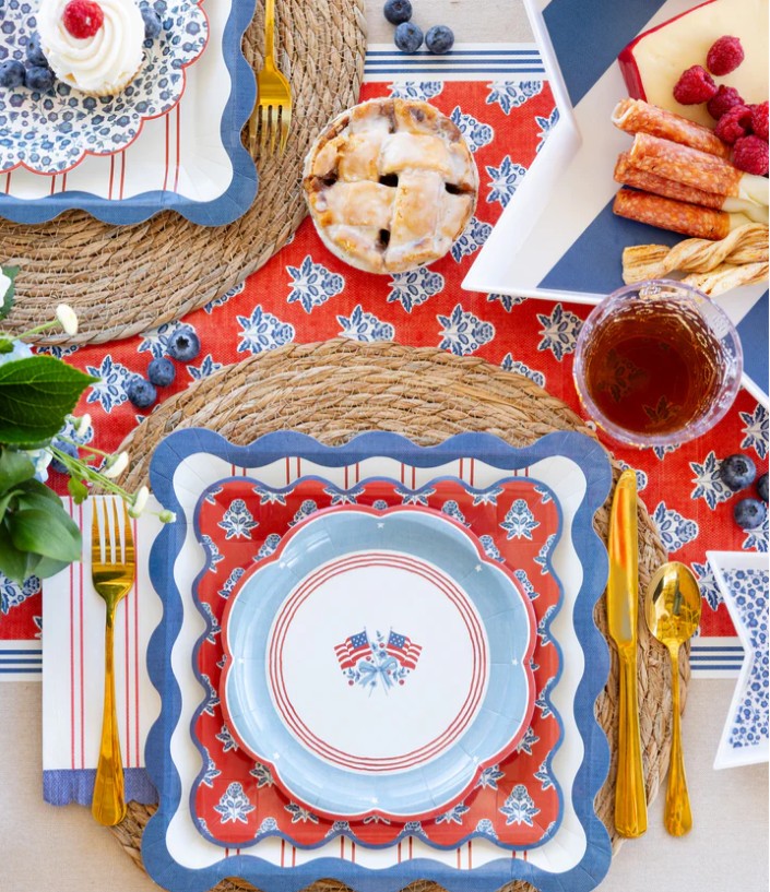 Red Striped Paper Dinner Napkin