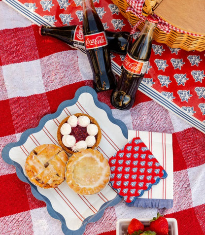 Red Striped Paper Dinner Napkin