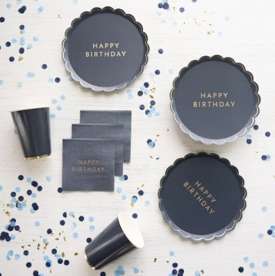 Midnight Blue Signature Happy Birthday Small Plates