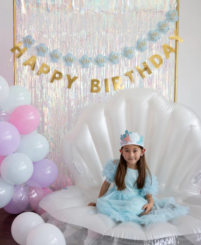 Mermaid Happy Birthday Puffy Felt Banner