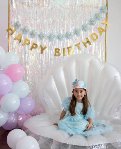 Mermaid Happy Birthday Puffy Felt Banner