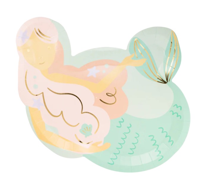 Mermaid Shaped Paper Plate