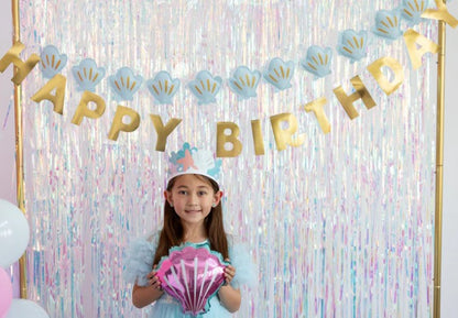 Mermaid Happy Birthday Puffy Felt Banner
