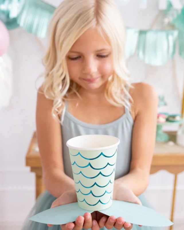 Mermaid Tail Paper Party Cups - 12 oz