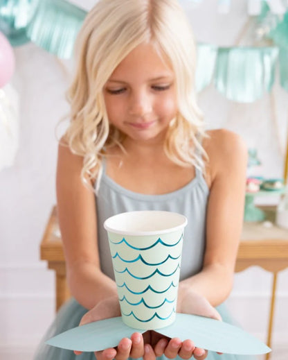 Mermaid Tail Paper Party Cups - 12 oz