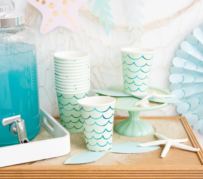 Mermaid Tail Paper Party Cups - 12 oz