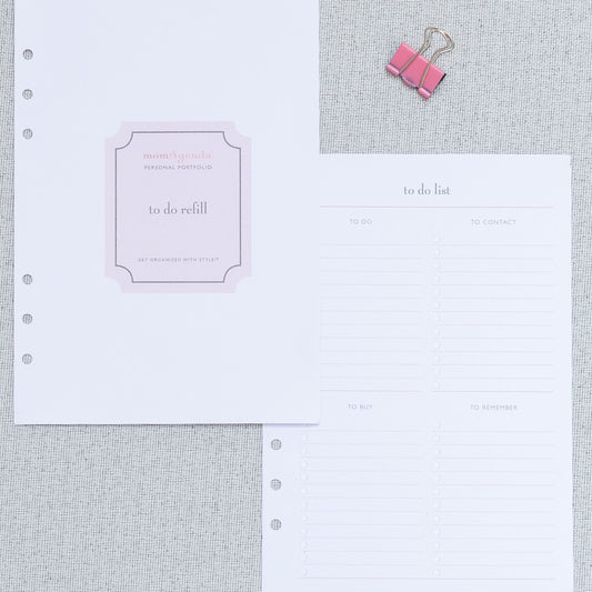 A5 Refills for Meal Planning, To-Do Lists & Notes
