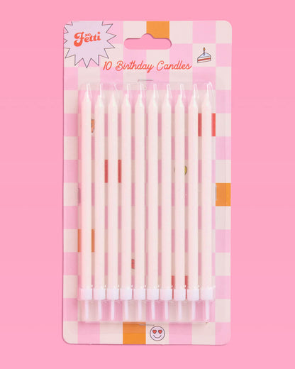 White Glitter Candles - 10 glitter candles