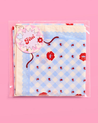 Short N' Sweet Headscarf - gingham cotton scarf