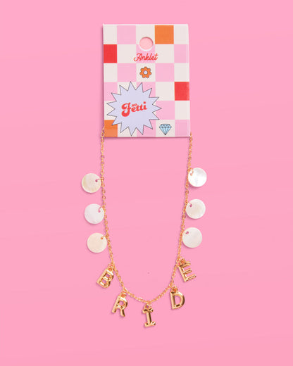 Bride Anklet - gold + mother of pearl discs