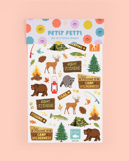 Happy Camper Tats - 44 foil temporary tattoos