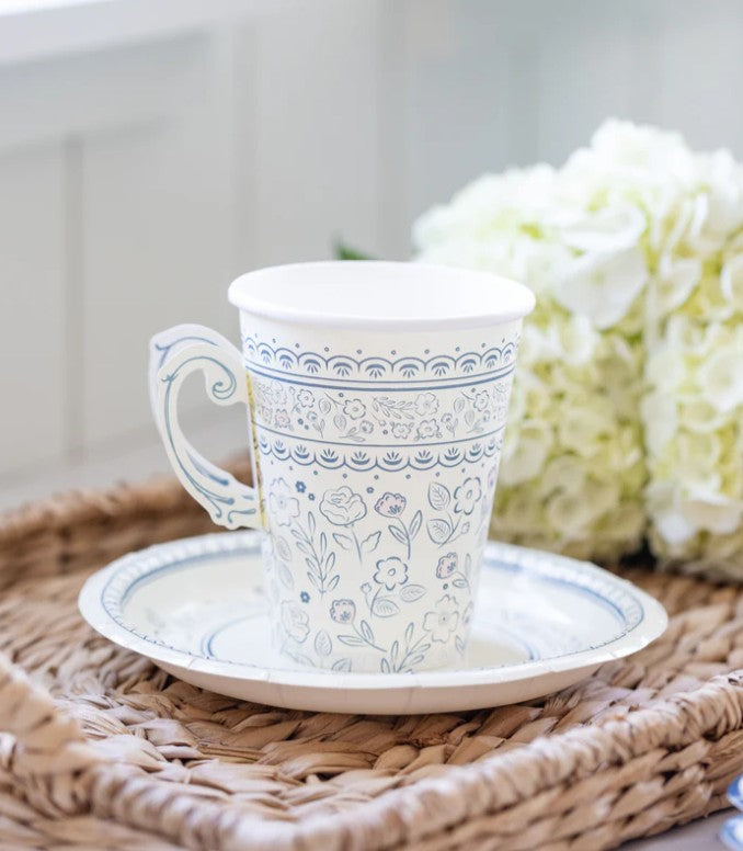 Tea Cup Paper Party Cups - 12 oz