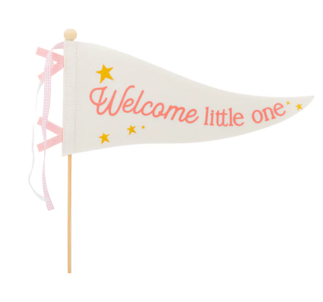 Welcome Little One Pink Pennant