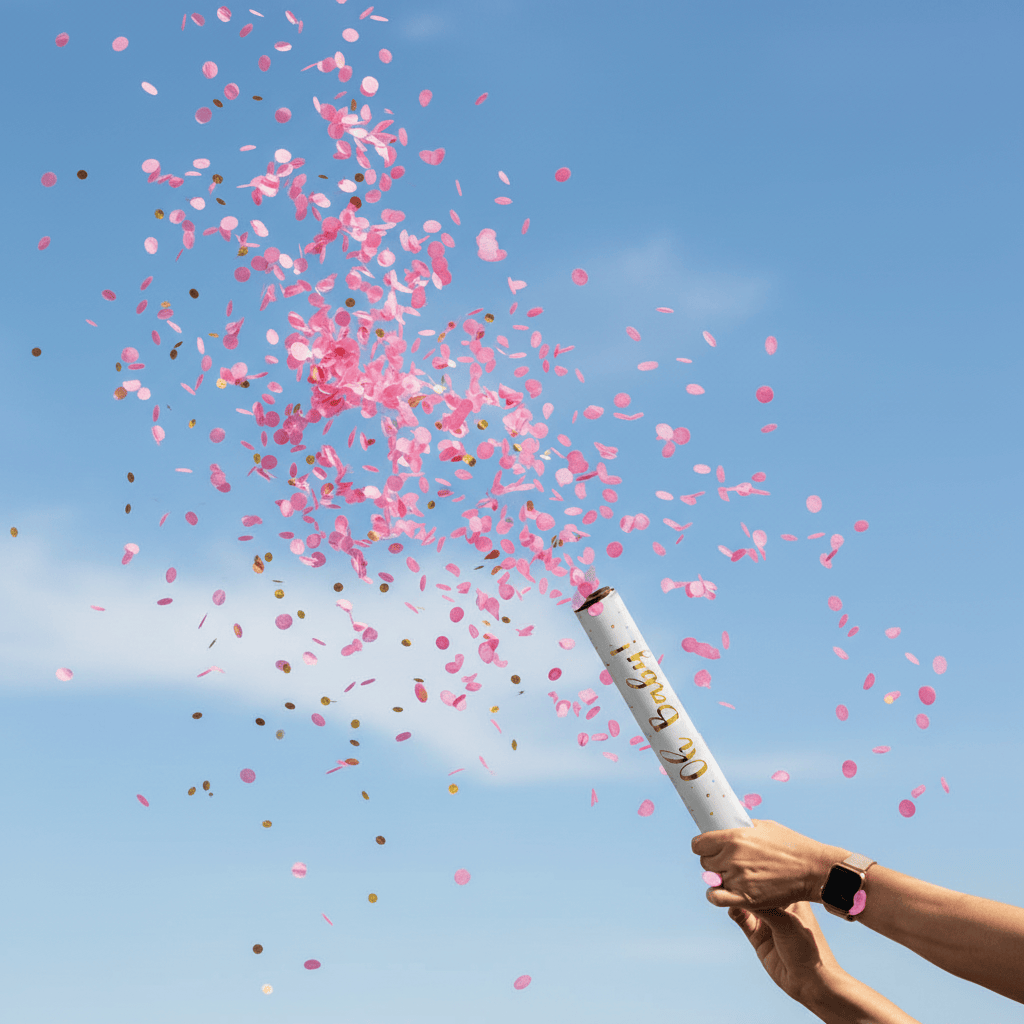 Gender Reveal Confetti Launcher Cannon - Pink Or Blue