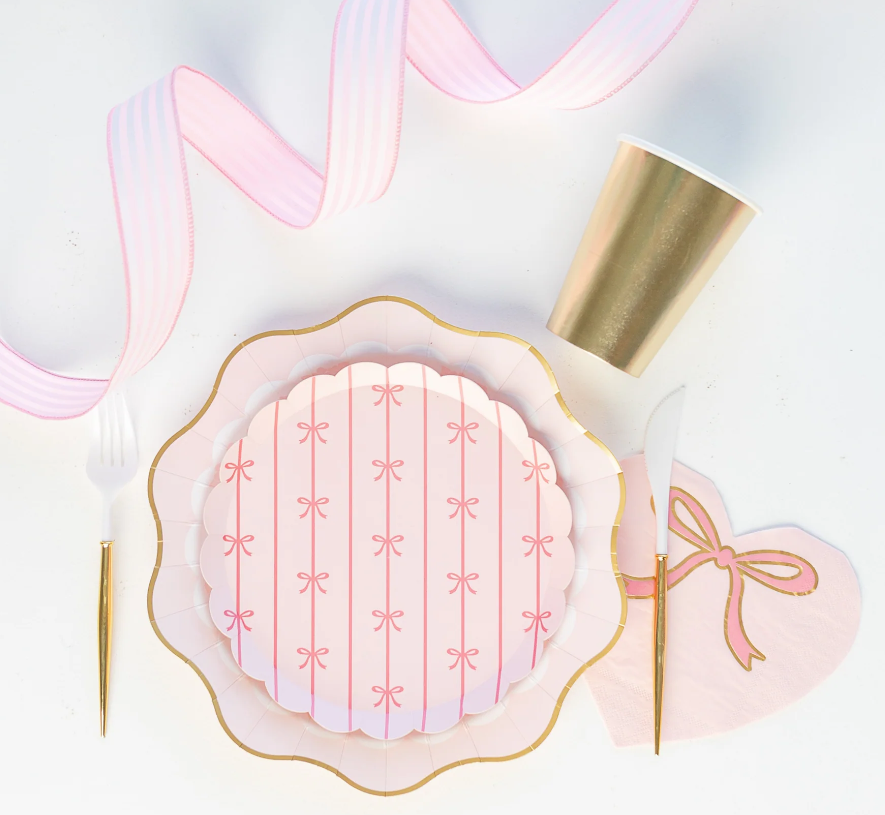 Petal Pink Signature Bow Small Plates
