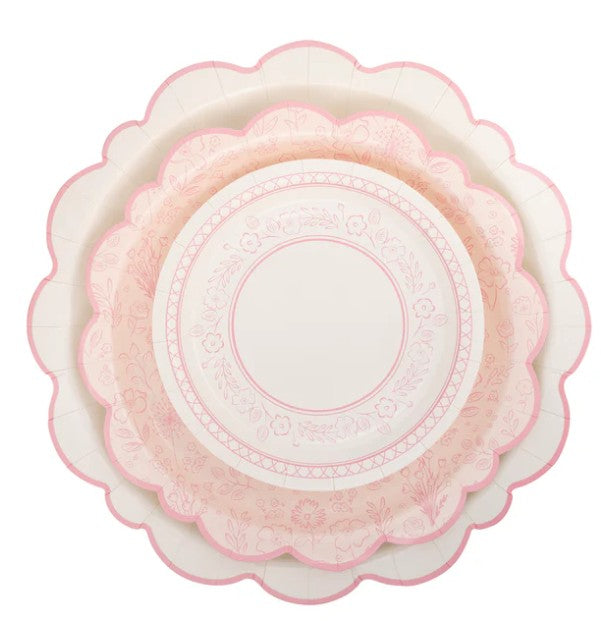 Pembroke Pink Edge Scallop 12" Plate