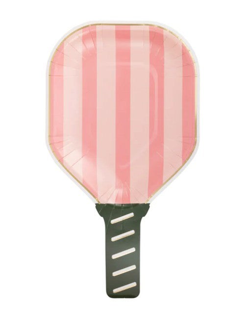 Pink Paddle Shaped Paper Plate