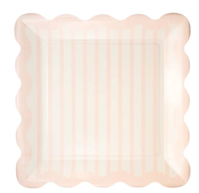 Pink Striped 10" Plate
