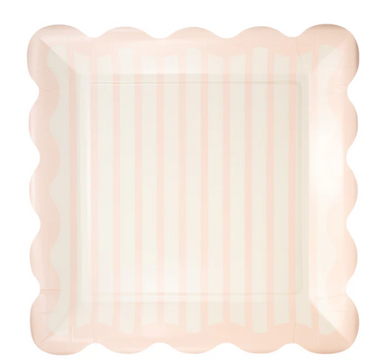 Pink Striped 10" Plate