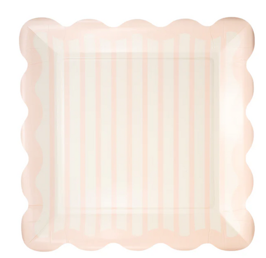 Pink Striped 10" Plate