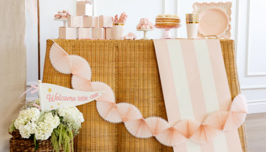 Pink Tissue Bunting Banner
