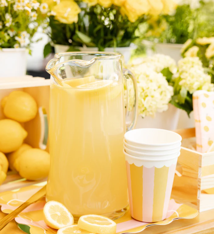 Yellow & Pink Striped Party Cup