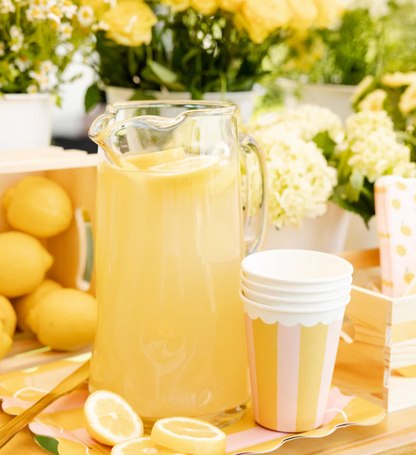 Yellow & Pink Striped Party Cup